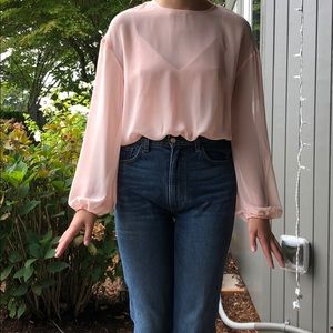 open back pink long sleeve body suit